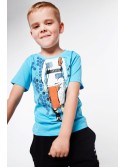 Jungen-T-Shirt mit Applikation, blau NDZ4463 – Online-Shop – Boutique